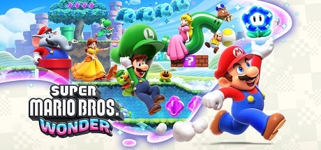Super Mario Bros Wonder niveau coloré plateforme